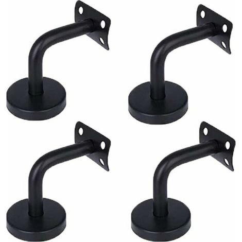 Supports de main courante, 4pcs supports de main courante en acier inoxydable pour mains courantes murales intérieures de grenier supports de couloir mains courantes d'escalier (tranche d'arc 60 x 60 (1/4)