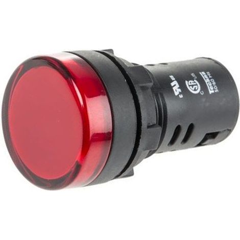 Luz piloto LED de 30 mm para paneles de control 230 VAC  Rojo (1/4)