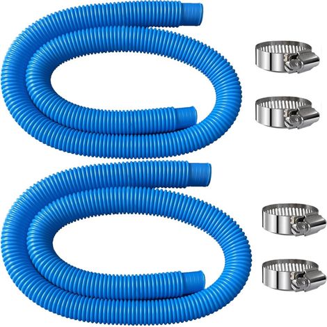Tuyau de piscine - 2Pièces - Remplacement flexible - 59 pouces - Compatible avec pompes 330-1000 GPH  bleu (1/5)