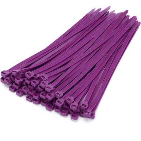 100 Stück Kabelbinder Lila 300mm x 7,6mm UV-beständig 50kg Zugfestigkeit (1/5)