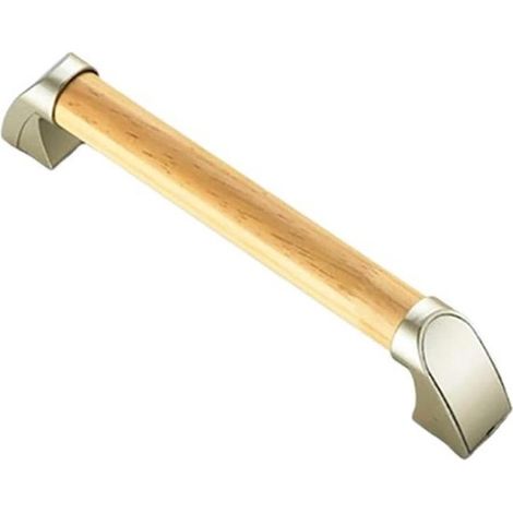 Barra de apoyo para baño - Soporte de barandilla de seguridad - Mayor estabilidad - Material de madera natural - 34 cm - Color madera (1/5)