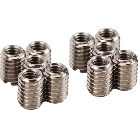 10 Stück Gewindeeinsätze aus Edelstahl, Reduziermutter M4x0,7 (Innengewinde), M6x1,0 (Außengewinde), Länge 8 mm (1/5)