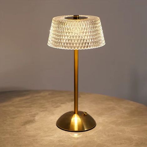 Lámpara de mesa LED nórdica de metal, barra de luz decorativa retro para dormitorios europeos, iluminación ambiental de lujo al por mayor. (1/5)