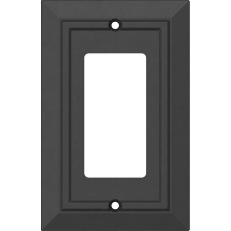 Lot de 4 caches décoratifs pour interrupteur mural à bascule Noir mat (1/5)