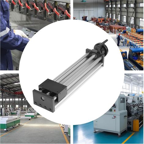 Table de guidage droite à manivelle, plate - forme de guidage de précision de 250 mm pour le réglage précis des équipements CNC, des déplacements mécaniques de production, du positionnement et des mou (1/5)