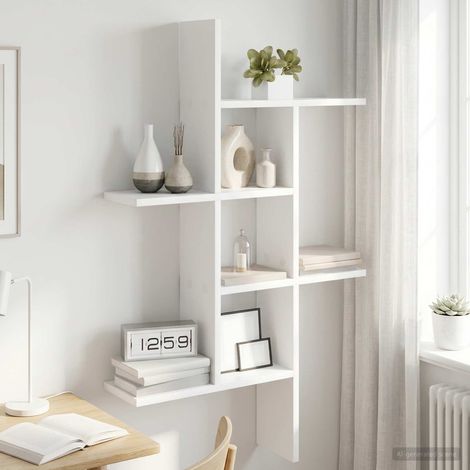 vidaXL Estante de pared Blanco 61 x 15 x 102 cm Madera de ingeniería (1/5)