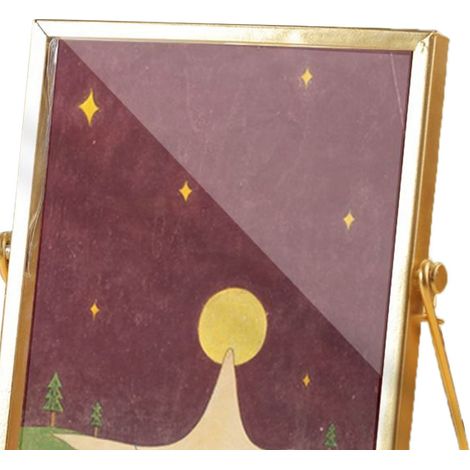 Cadre photo acrylique décoratif 14,5x19,5cm motif cartoon enfant, imperméable, ornement doré avec bordure métallique pour bureau CBS1333 (1/4)