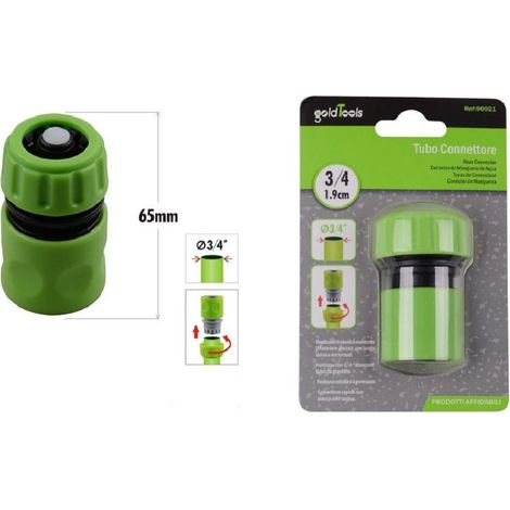 Kaela - Connettore Con Innesto Rapido Con Acquastop Per Tubo Da 3/4″ 1.9cm 65mm 90021 - (1/3)