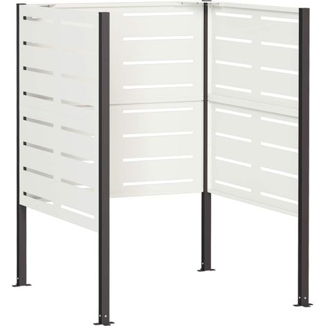 Écran pour poubelle 85 × 85 × 113 cm Acier Blanc