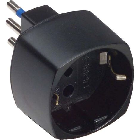 Adattatore schuko 10a+t, colore nero