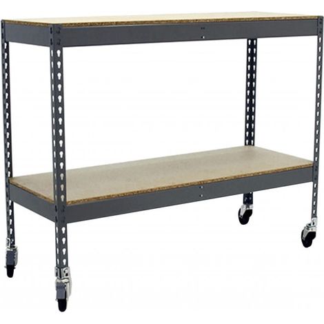 Simonrack Étagère moderne gris bois avec roues