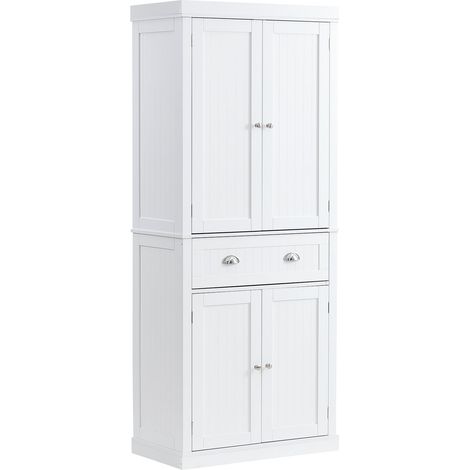 Armoire de Rangement pour Garde-manger de Cuisine de 183 cm, Armoires Utilitaires Autoportantes avec Portes, Tiroir et 3 Étagères Réglables, Meuble Haut pour Cuisine, Salle à Manger, Buanderie (1/5)