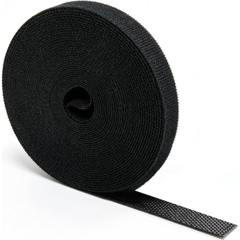 10M x 10mm Noir Attache Cable Bande Scratch Serre Cable, Riselant Noir (1/5)