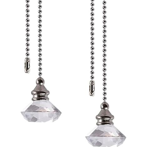 Rallonge pour guirlande lumineuse, 2 chaînes de 50 cm en cristal pour ventilateur de plafond, câble d'interrupteur pour plafonnier, cordon lesté pour éclairage de salle de bain et toilettes (1/5)