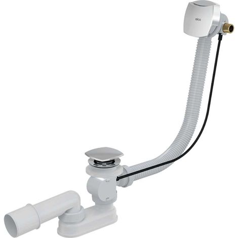 Alca Juegos de desagüe - Conjunto de desagüe y rebosadero de bañera con llenado, longitud 800 mm, cromado A564CRM2-80 (1/2)