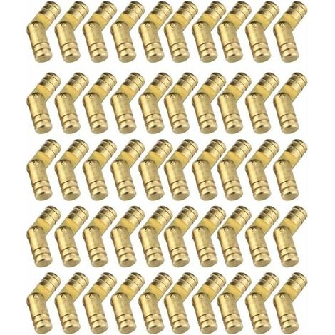 50 Stück Mini-Verdecktes Scharnier aus Messing, Möbelscharniere, unsichtbare T-Scharniere, zylindrisches Scharnier für Heimwerker, Bastelarbeiten, kleine Möbelboxen, Hardware-Boxen (1/4)