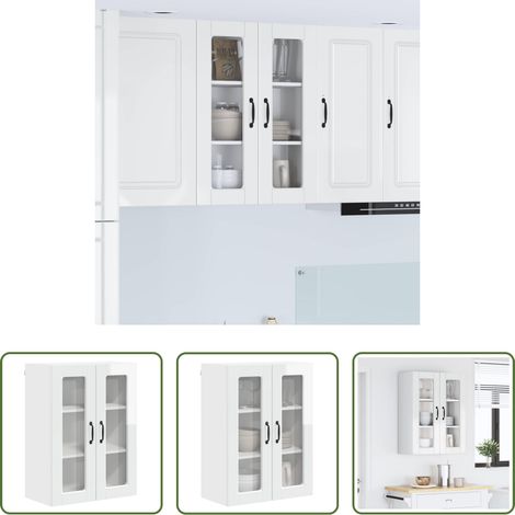 vidaXL Holz Küchenregal - Küchenschrank Hochglanz Weiß 60 x 31 x 80 cm Holzwerkstoff (1/5)