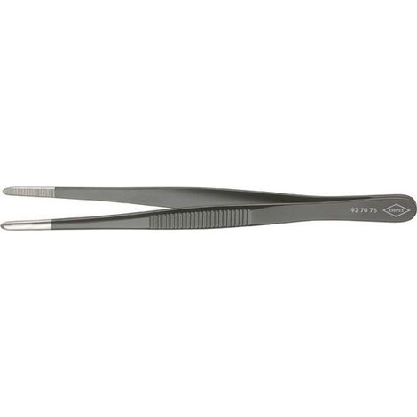 Pinzas de precisión, Puntas : recto, circulo, aproximadamente 3,5 mm de ancho, Superficie de agarre dentado fino, revestimiento negro Superficie antirreflejo