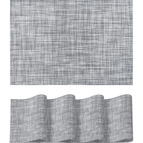 Lot de 4 sets de table gris en vinyle tissé PVC, lavables et résistants à la chaleur. (1/5)