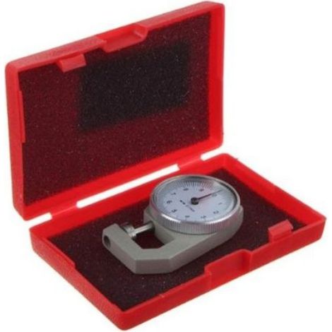 Jauge épaisseur numérique - Précision 0.01 mm Cadran rond 0 10 mm - Mesure papier et cuir - Blanc (1/5)