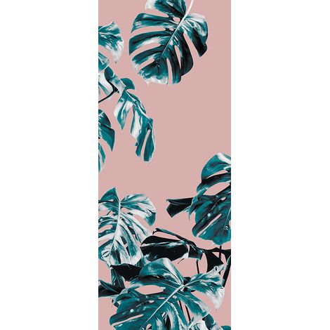Papier peint panoramique romantique,modern,naturel Panneau Monstera Rosé (1/4)