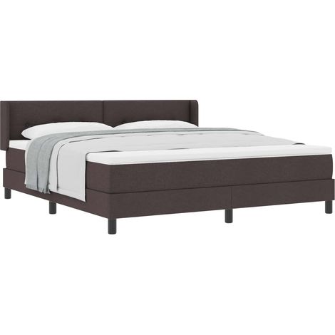 Boxspringbett mit Kopfteil Dunkelbraun 200 x 180 cm Stoff