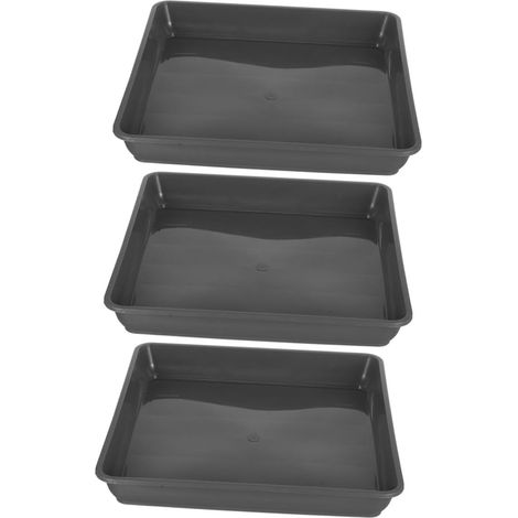 3 Pièces Lot de Plateaux Carrés pour Pots De Fleurs Récupérateur Eau Base pour Jardinières Usage Intérieur Extérieur Plantes Bonsaïs (1/5)