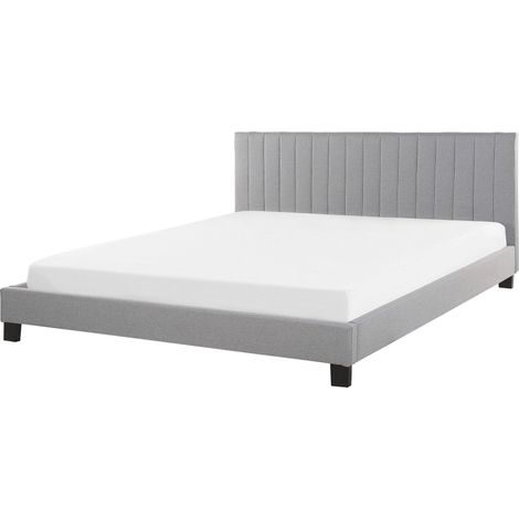 Letto Matrimoniale King Size 180x200 cm Grigio Chiaro con Testata Poitiers