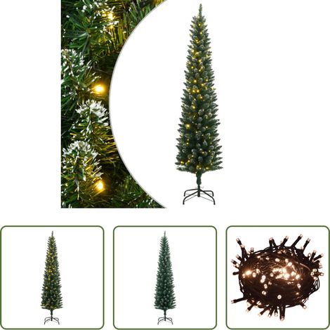 vidaXL Décoration de Noël - Sapin de Noël artificiel mince 300 LED 240 cm (1/5)
