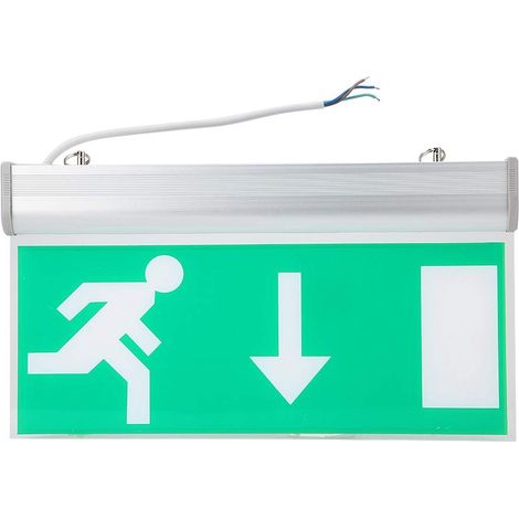 Lumière de Signe de Sortie de Secours de LED, Évasion de Sécurité Évacuation Indicateur lumière Haute luminosité Panneau d'indication de sortie/de secours sortie éclairage signe Détectiondes Pannes