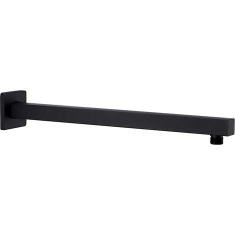Bras de douche carré, acier inoxydable, 201 noir, 40 cm