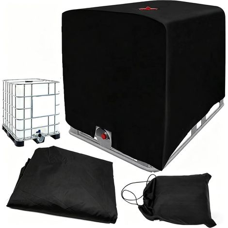Bache Cuve 1000L Anti UV Noir Couvercle Ibc Bache Protection Résistante À la Poussière et aux UV Convient aux Grv ou Objets Volumineux etc(120 X 100 X 116 cm) (1/5)