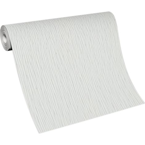 Papier peint gris clair strié idéal bureau & cuisine | Tapisserie grise claire chambre adulte & couloir | Papier peint intissé salon (1/5)
