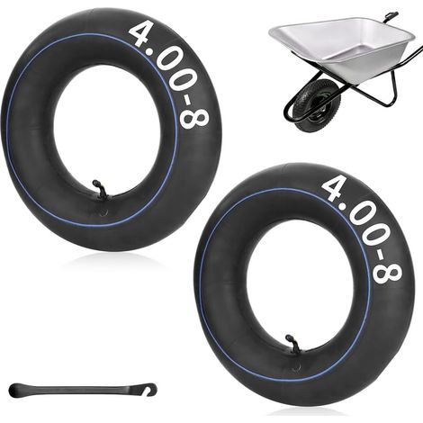 2 PCS Chambre à air Remorque 4.80/4.00-8, Pneu Brouette Tubes Intérieurs de Remplacement avec Valve Courbée Chambres à air de Roue Brouette pour Diable, Chariot à Main, Chariot de Jardin (1/5)