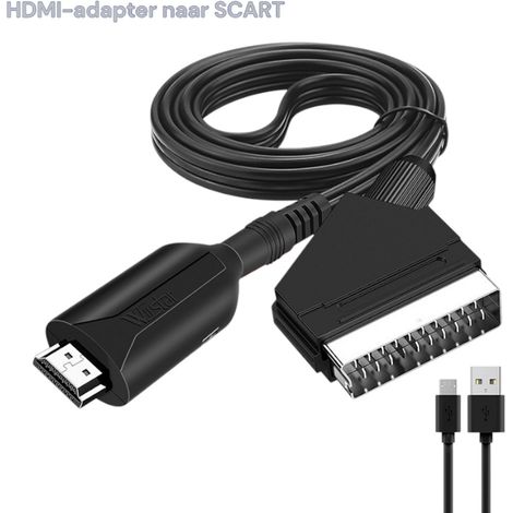 Convertitore da HDMI a SCART - 1080p/720p - HD - Cavo HDMI incluso - Compatibile con TV HD, monitor, proiettori, decoder, videoregistratori, lettori DVD e console di gioco PS3 - Non adatto per la conv (1/5)