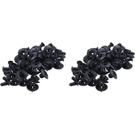 Convient aux clips de garde-boue automatiques 60 x 8 mm, pour clips de fixation de type poussoir, noir. (1/3)