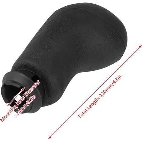 Pommeau de levier de vitesse 5 vitesses en ABS noir argenté pour Renault Clio III, Scénic II, Mégane II (1/5)
