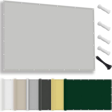 Voile d'ombrage rectangulaire imperméable 1.5x2M, Toile d'ombrage UV Protection à 95%, Voiles d'ombrage avec œillets, Cordons pour Patio, pergola, Jardin extérieur, Gris Clair