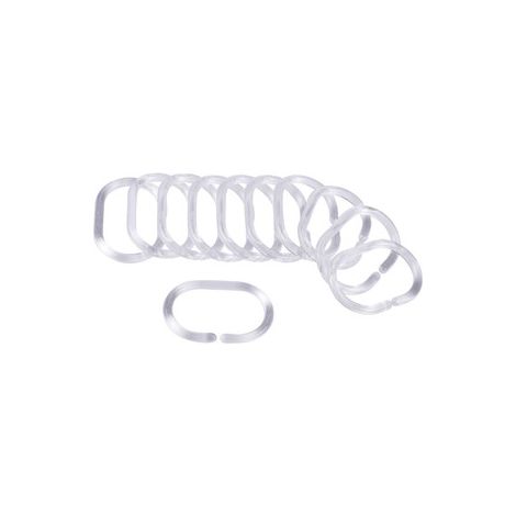set de 12 anneaux pour rideau de douche plastique translucide vitamine blanc (1/3)