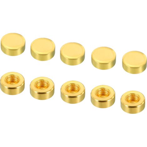 10 Paquet M10 18x7mm Lampe Finial Capuchon Bouton Plat Vis Doré (1/5)