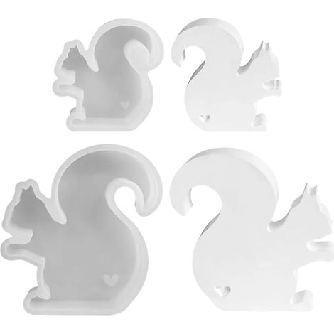Moules en silicone, moules à bougies en forme d'écureuil pour le moulage, moule en plâtre écureuil en silicone pour le moulage, moules de moulage écureuil en silicone, moule de moulage écureuil en sil (1/5)