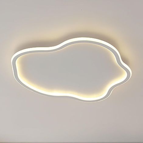LED-Deckenleuchte mit Augenschutz – geeignet für Wohnzimmer, Esszimmer, Küche und Büro – unregelmäßige Wolkenform, weiß. (1/5)