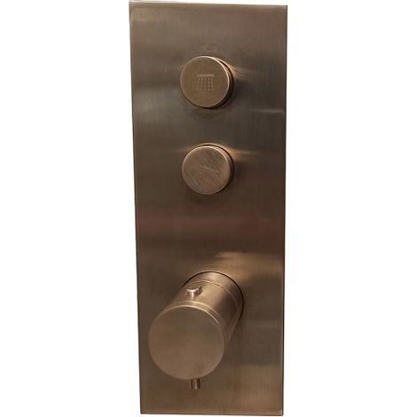 Façade Thermo Twist thermostatique 2 sorties Or Rose Brossé - CRISTINA ONDYNA XT61234P