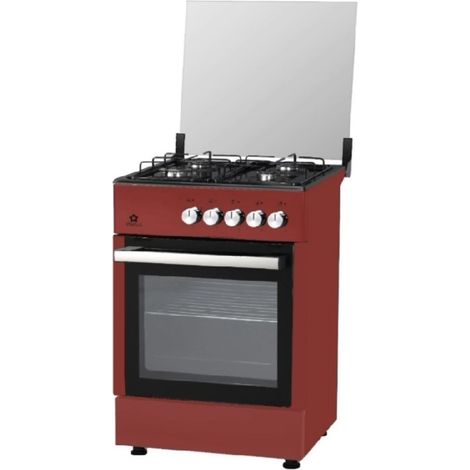 Cucina Staylux 4 Fuochi a Gas Forno a gas/grill elettr. 60x60cm Nero/Bordeaux LF66GE-40F