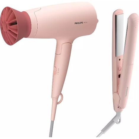 Philips BHP398-00 3000 Series Set per Styling dei Capelli 1600 W ThermoProtect ceramica 3 temperature piastra asciugacapelli colore Rosa (1/5)