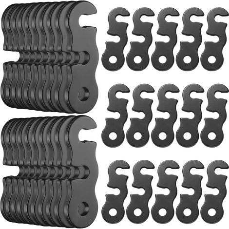 Tendicorda per tenda, in lega di titanio, design leggero, colore nero, 40 pezzi (1/2)