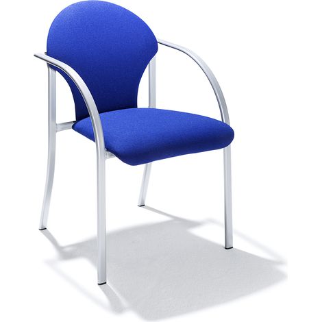 Fauteuil empilable - CERTEO - avec accoudoirs - assise 470x450x490 mm - habillage bleu - lot de 2 (1/5)