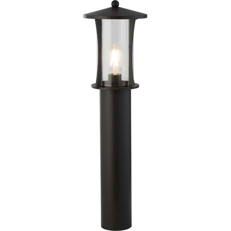 Außenleuchte Stehlampe Sockelleuchte schwarz Alu Glas klar Wegeleuchte H 73 cm (1/3)