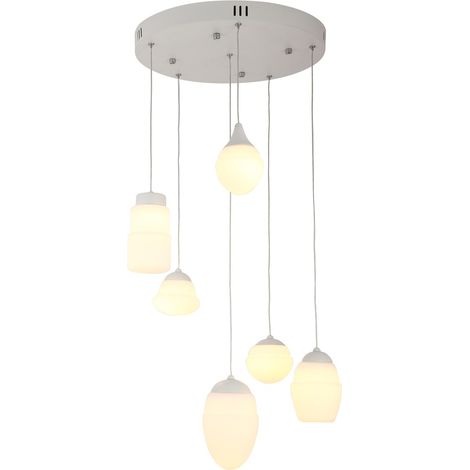 Lampada a sospensione moderna tonda bianca LED MULTI6 Maxlight