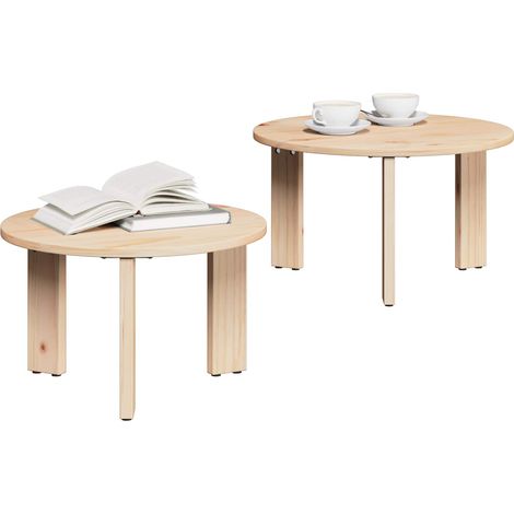 Maison Exclusive - Couchtisch 2 pcs Natur Massivholz Kiefer